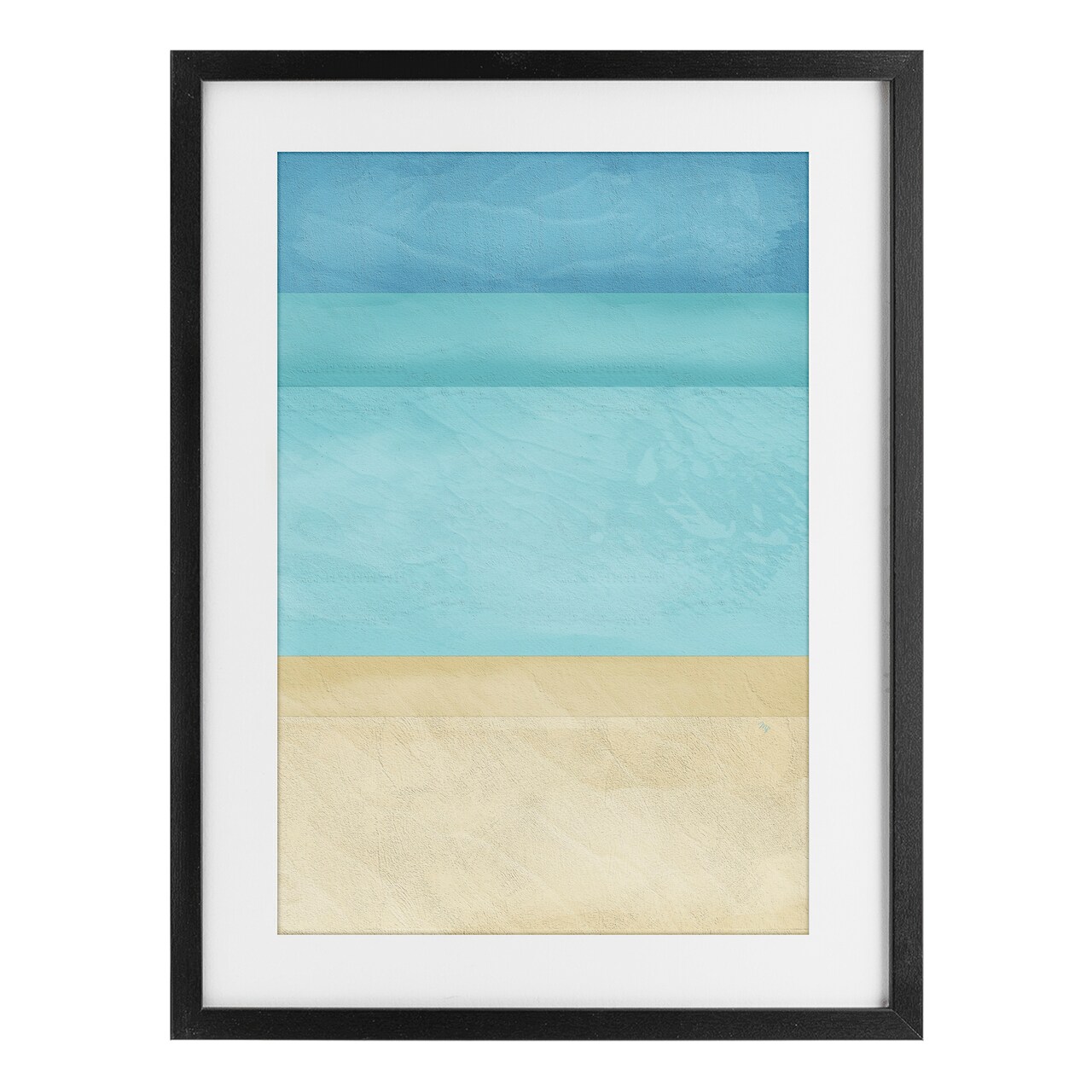 Stupell Industries Abstract Beach Coastal Color Block Framed Print Under Glass, design by Martina Pavlova